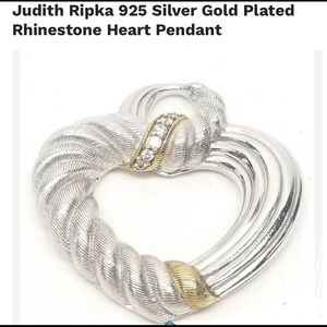 Judith Ripka sterling silver and gold plated 💛heart shaped pendant